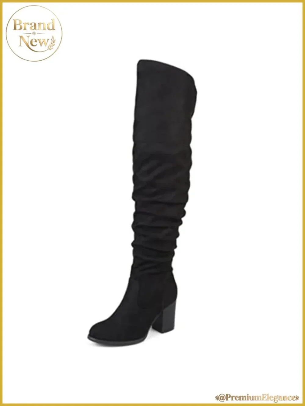 Faux Suede Over-The-Knee Boots 3in Stacked Heel Inside Zip Women
